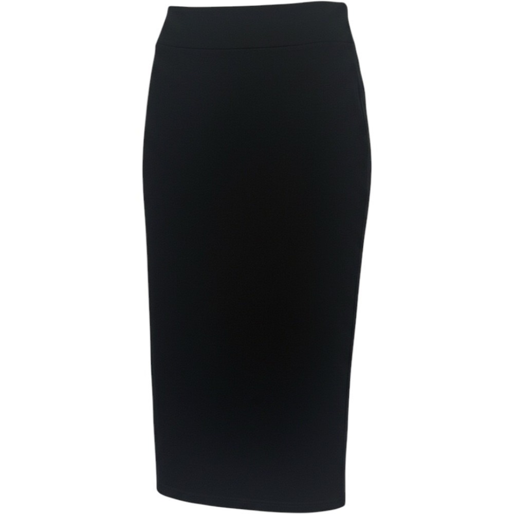 Eileen Fisher Maxi Skirt Womens S Black Excellent Rayon Lycra Jersey Knit Vent